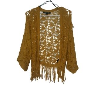 Fringe Elbow-Length Cardigan